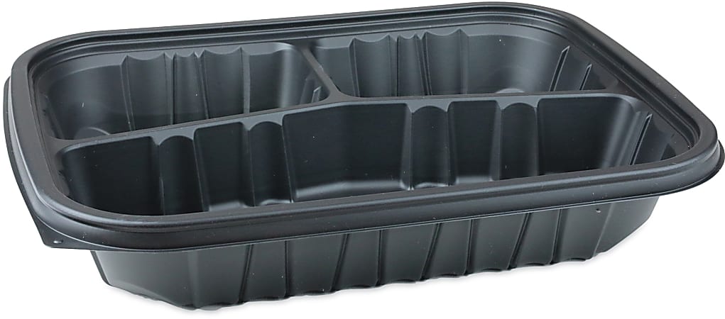Pactiv EarthChoice Entree2Go Takeout Containers, 48 Oz, Black, Pack Of 200 Containers