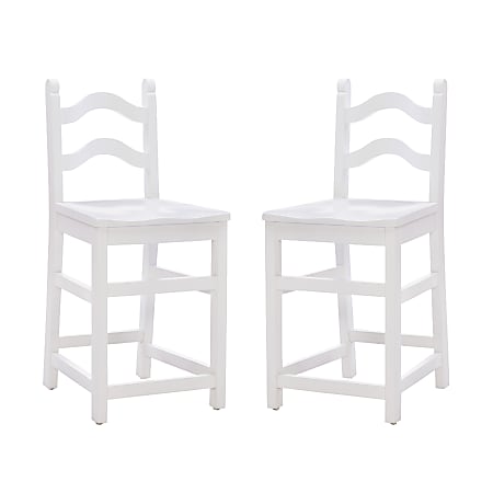 Linon Wardell Counter Stools, White, Set Of 2 Stools