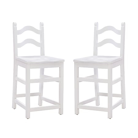 Linon Wardell Counter Stools, White, Set Of 2 Stools