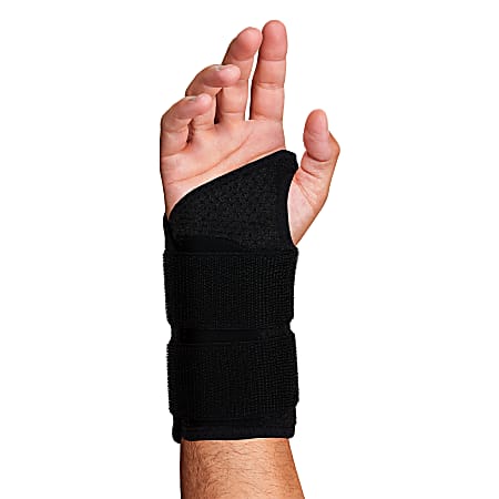 Ergodyne ProFlex 4015 Wrist Brace Support, Double Strap, L-Right, Black