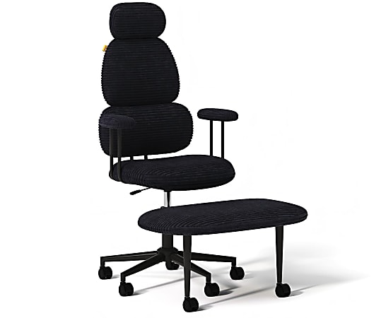 Pinmoco Big & Tall Ergonomic Faux Leather Office Chair, Black, Total Qty 1