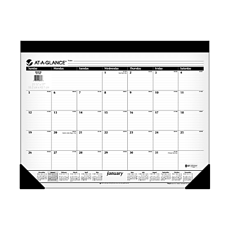 AT A GLANCE 30percent Recycled Refillable Desk Pad Calendar 22 x 17