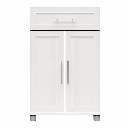 Ameriwood Home Systembuild Evolution Camberly 24"W Framed 2-Door 1-Drawer Storage Cabinet, Ivory Oak