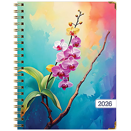 2025-2026 Global Excello Brands Hardcover Fashion Weekly/Monthly Planner, 8-1/2” x 11", Orchid, November 2025 To December 2026