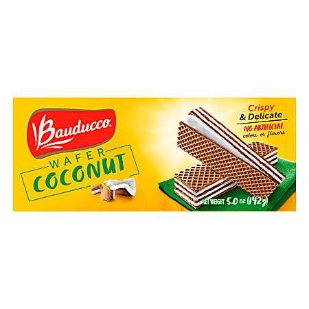 Bauducco Foods Coconut Wafers, 5. oz, Case Of 36 Packages