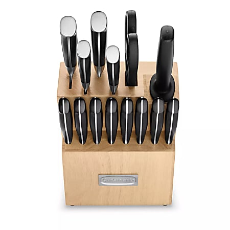 Cuisinart Nitrogen Collection 15-Piece Triple Rivet Cutlery Block Set, Black/Stainless Steel