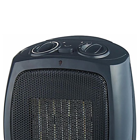 Brentwood H C1601 1500 Watt Portable Ceramic Space Heater And Fan 10 H x 8  12 W Black - Office Depot