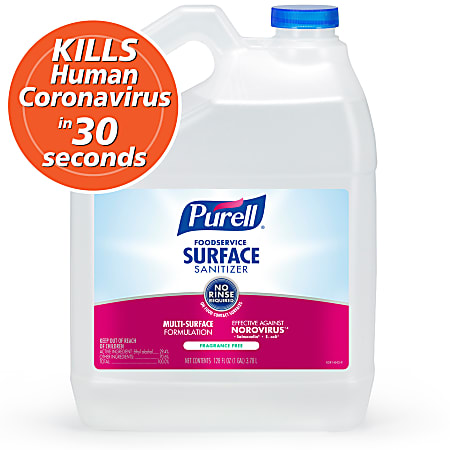 Purell Food Service Surface Sanitizer Unscented 128 oz Gallon Size