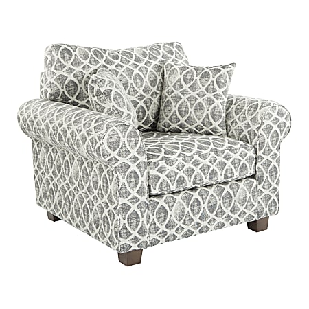 Office Star Rolled Armchair With 2 Pillows, Mist Geo Navy