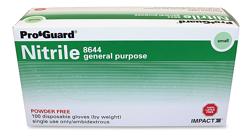 ProGuard Powder-Free Nitrile General Purpose Gloves, Small, Blue, Carton Of 1000