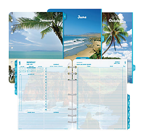 Day-Timer® Coastlines® 90% Recycled Refill, 8 1/2" x 11", 2 Pages Per Day, January-December 2015
