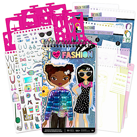 Fashion Angels Fashion Design Sketch Set, Set Of 139 Pieces