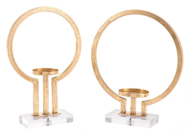 Zuo Modern Oly Candle Holders, Gold, Set Of 2 Candle Holders
