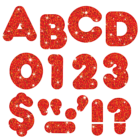 TREND Ready Letters®, Casual, 3", Red Sparkle, Pack Of 124