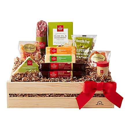 Givens Deluxe Meat & Cheese Wooden Gift Set