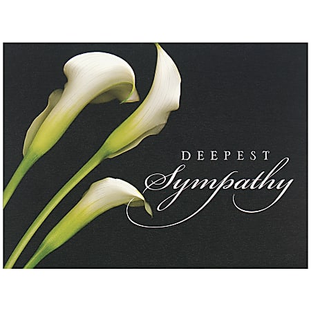 JAM Paper® Sympathy Card Set, Deepest Sympathy, Set Of 25 Cards And 25 Envelopes