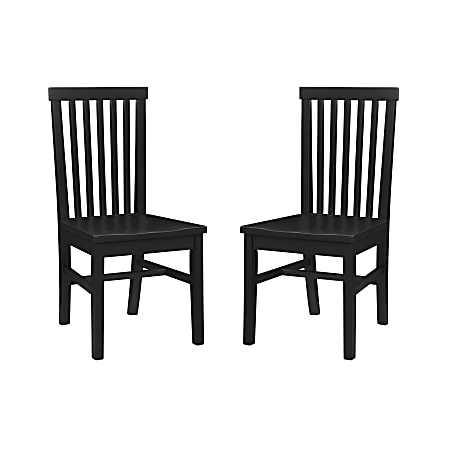 Linon Brockton Side Accent Chairs, Black, Set Of 2 Chairs
