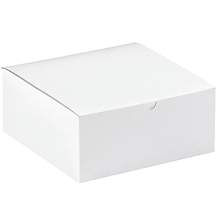 Office Depot® Brand Gift Boxes, 8"L x 8"W x 3 1/2"H, 100% Recycled, White, Case Of 100