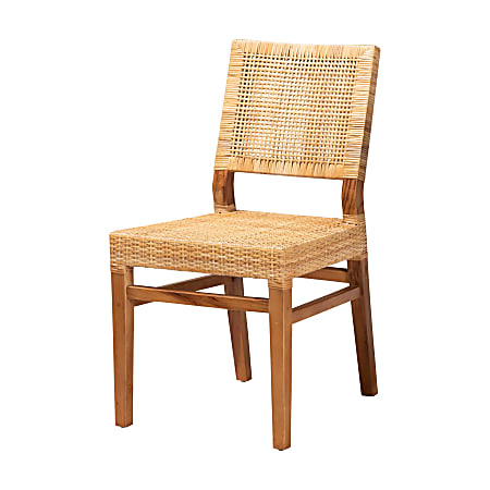 bali & pari Lesia Dining Chair, Natural Brown/Walnut Brown