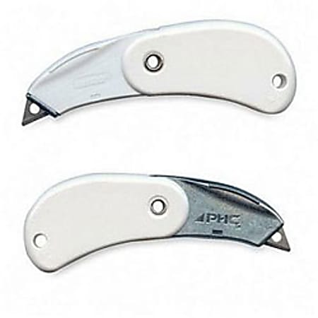 QuickBlade Pocket Safety Cutters With Tape Splitter, White, Pack Of 12