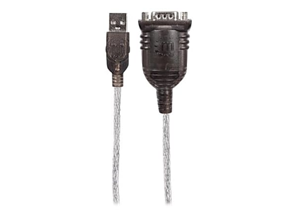 Manhattan USB To 1 Serial Device Converter, 0.125’, Black