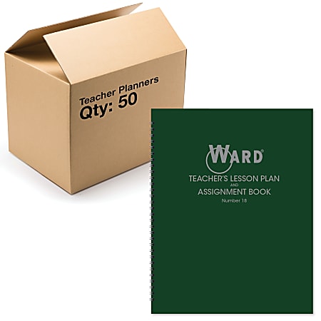 Ward Teacher Lesson Plan And Assignment Books, 8-1/2" x 11", 8 Periods, Green, Pack Of 50 Books