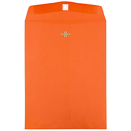 JAM Paper® Open-End 10" x 13" Catalog Envelopes, Clasp Closure, Orange, Pack Of 100 Envelopes