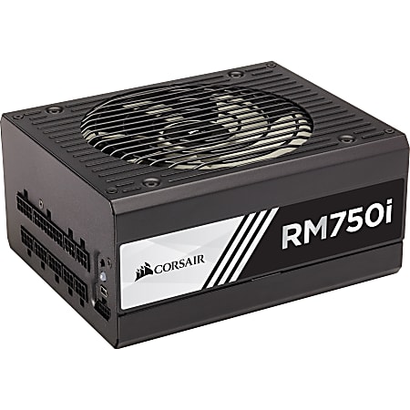 Corsair RMi Series RM750i - 750 Watt 80 PLUS Gold Certified Fully Modular PSU - 120 V AC, 230 V AC Input - 750 W / 3.3 V DC, 5 V DC, -12 V DC, 12 V DC - 1 Fan(s) - 90% Efficiency