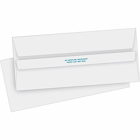 Business Source No. 10 Self-seal Invoice Envelopes - Business - #10 - 4 1/8" Width x 9 1/2" Length - 24 lb - Self-sealing - 500 / Box - White