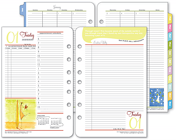 FranklinCovey® Her Point Of View 30% Recycled Planner Refill, 5 1/2" x 8 1/2", 2 Pages Per Day, January-December 2015