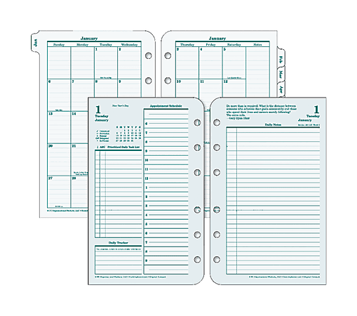 FranklinCovey® Original Design™ 30% Recycled Planner Refill, 4 1/4" x 6 3/4", 2 Pages Per Day, January-December 2015