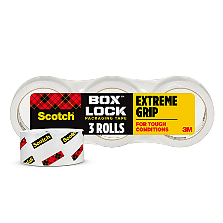 Scotch® 3950-3 Box Lock Packaging Tape, 1-15/16" x 54-5/8 Yd, Clear
