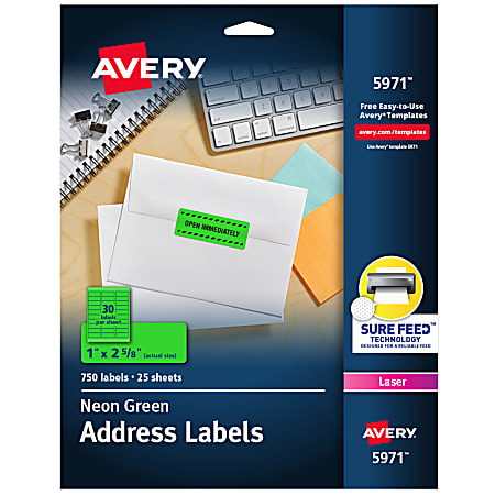Avery® High-Visibility Permanent Laser ID Labels, 5971, 1"