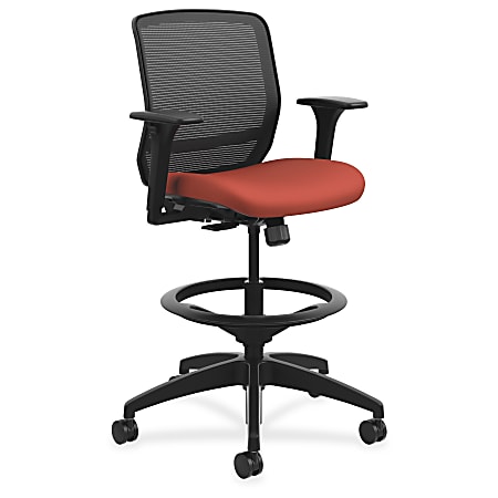 HON Quotient Mesh Mid Back Task Stool PoppyBlack - Office Depot
