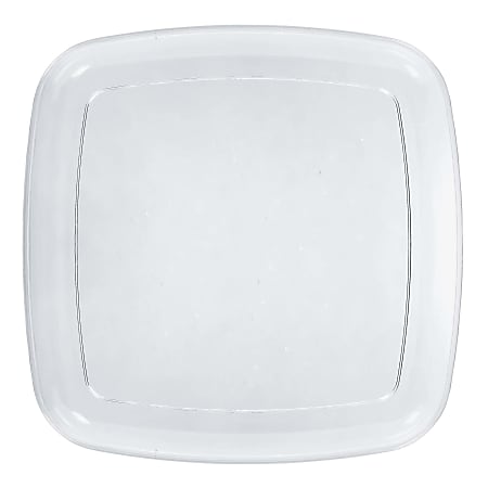 Amscan Plastic Square Platters, 14" x 14", Clear, Pack Of 4 Platters