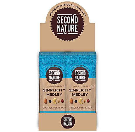 SECOND NATURE Simplicity Medley Mixed Nuts, 2.25 oz, 12 Count
