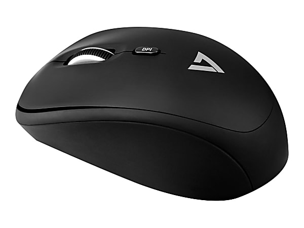 V7 4-Button Wireless Optical Mouse with Adjustable DPI, Black, MW1001N