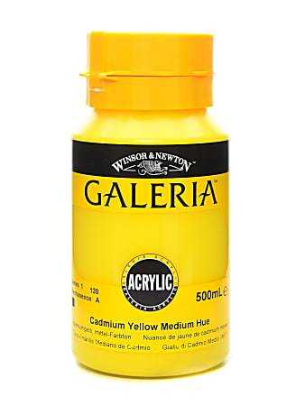 Winsor & Newton Galeria Flow Formula Acrylic Colors, 500 mL, Cadmium Yellow Medium, 120