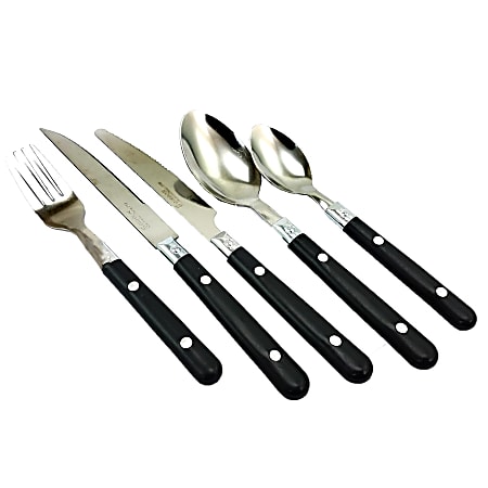 Gibson Home Casual Living 58-Piece Stainless-Steel Flatware Set, Black