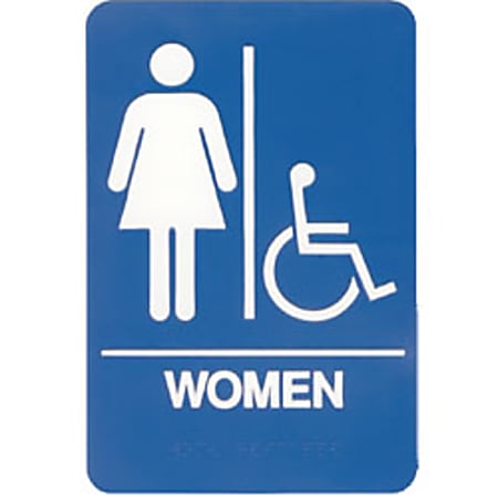 Office Depot® Brand Americans With Disabilities Act (ADA) Signs, Men's And Women's Handicapped Restroom, Pack Of 2