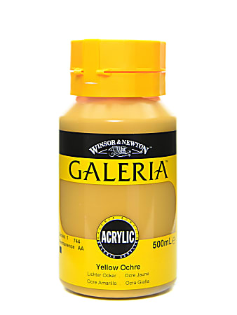 Winsor & Newton Galeria Flow Formula Acrylic Colors, 500 mL, Yellow Ochre, 744