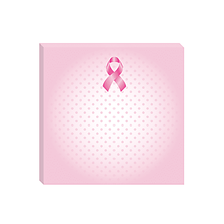 Post-it® Super Sticky Notes, 3" x 3", Breast Cancer Awareness, Pink/White, Dot Pattern, 75 Notes Per Pad, Pack Of 3 Pads