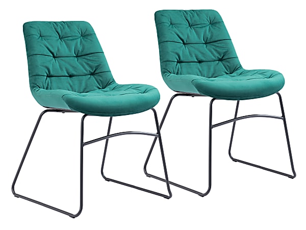 Zuo Modern Tammy Dining Chairs, Green, Set Of 2 Chairs