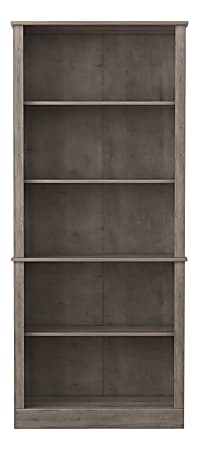 Realspace Peakwood 71 H 5 Shelf Bookcase Smoky Brown - Office Depot