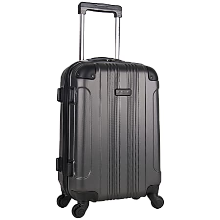 Kenneth Cole ABS Hardside Upright Rolling Carry On, 20" x 12 5/8" x 8 1/2", Charcoal/Red