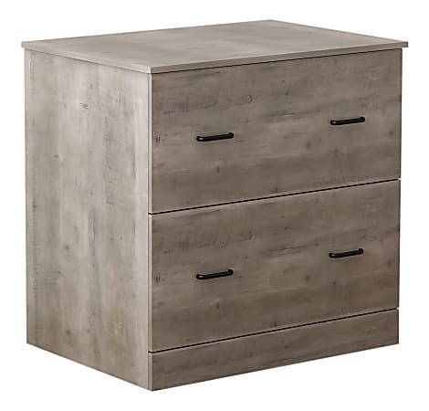 Realspace® Peakwood 30-1/2"W x 21-4/5"D Lateral 2-Drawer File Cabinet, Smoky Brown