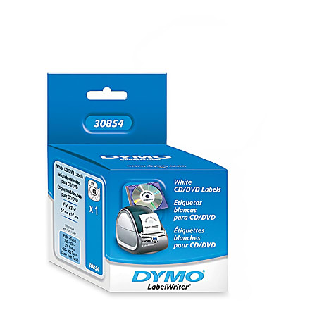 DYMO® Thermal CD/DVD Labels, DYM30854, White, Pack Of 160
