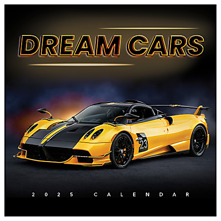 2025 TF Publishing Monthly Wall Calendar, 12” x 12”, Dream Cars, January 2025 To December 2025
