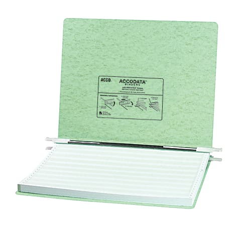 Wilson Jones® Presstex® Data Binder With Storage Hooks, 60% Recycled, Light Green