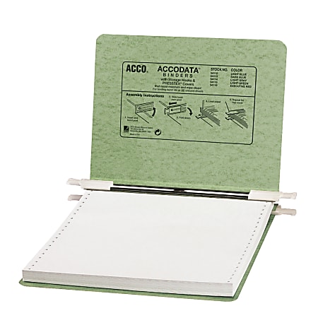 Wilson Jones® Presstex® Data Binder With Retractable Hooks, 60% Recycled, Green